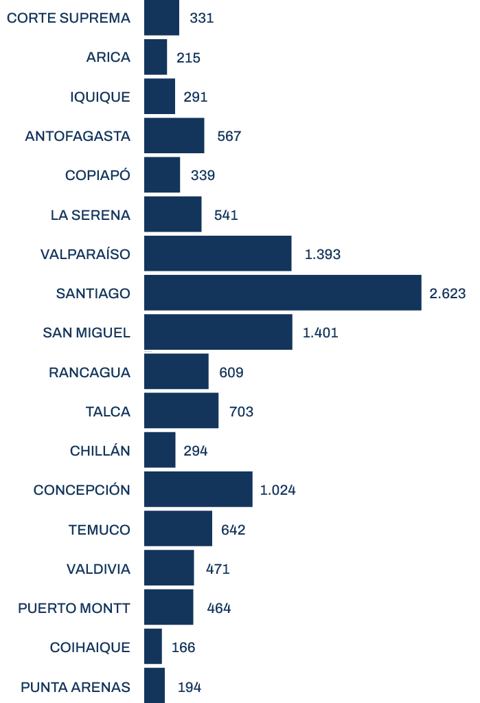 Dotación efectiva del Poder Judicial